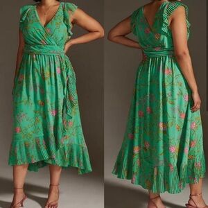 Anthropologie Ruffle Midi Dress